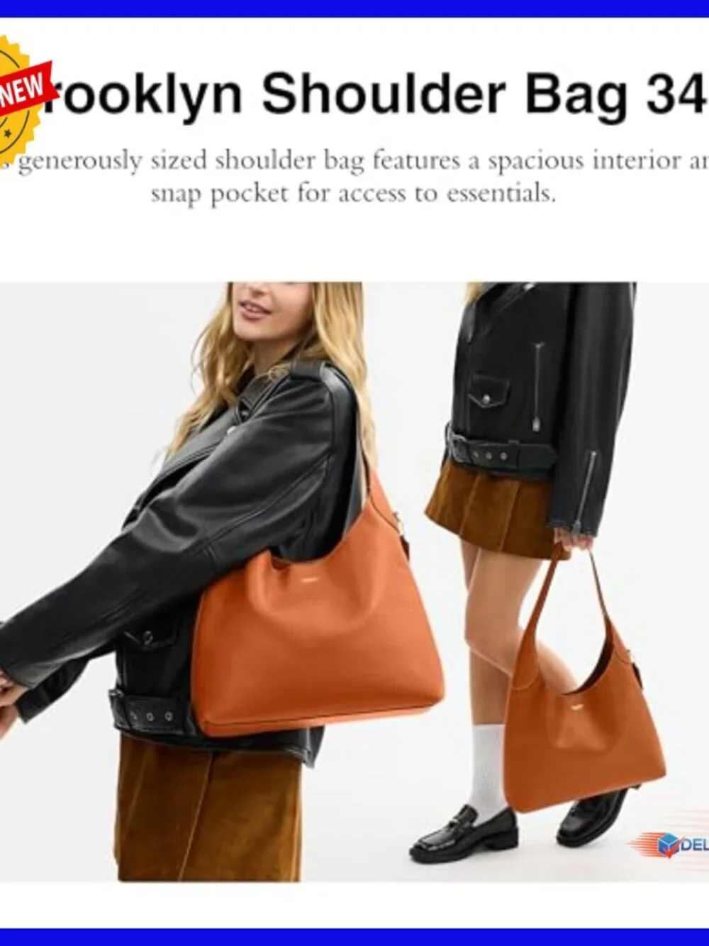 Large Leather Hobo Shoulder Bag with Removable Pouch